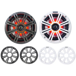 PartzBiz HD DS44050593 - Kicker 45KM654L 6.5" Marine Speakers w/ LED Lights Waterproof Coaxial 4-Ohm 65W sound system speakers audio radio stereo upgrade harley davidson motorcycle bagger touring atv 4 wheeler handle bars PartzBiz HD DS44050593 - Kicker 45KM654L 6.5" Marine Speakers w/ LED Lights Waterproof Coaxial 4-Ohm 65W sound system speakers audio radio stereo upgrade harley davidson motorcycle bagger touring atv 4 wheeler handle bars