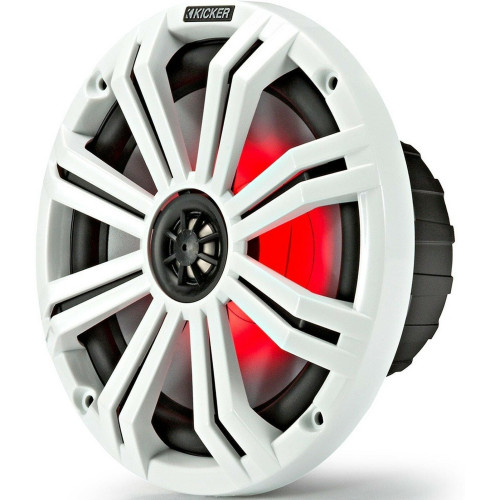 PartzBiz HD: 4413654-Kicker 45KM654L 6.5" Marine Speakers w/ LED Lights Waterproof Coaxial 4-Ohm 65W sound system speakers audio radio stereo upgrade harley davidson motorcycle bagger touring atv 4 wheeler handle bars