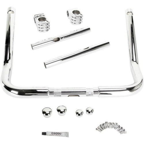 PartzBiz HD: 4413555-Klock Werks Chrome / Chrome 14" Klip Hanger Handlebars Ape Hangers 08-18 FLH/X