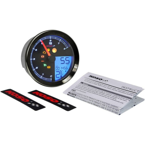PartzBiz HD: 4413331-Koso BA051201 HD-04 Silver Bezel Speedometer/Tachometer 04-13 Harley Dyna & XL FXD Sportster Sporty 2211-0169 22110169