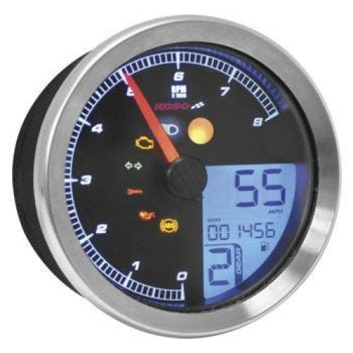 PartzBiz HD: 4413333-Koso BA051221 Chrome HD-04 Series 3-3/8" Gauges Color LCD Universal PartzBiz HD: 4413333-Koso BA051221 Chrome HD-04 Series 3-3/8" Gauges Color LCD Universal