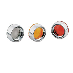 PartzBiz HD KA2107 - Kuryakyn 2107 Chrome Deep Dish Bullet Turn Signal Bezels เลนส์ควัน Harley | 2107 PartzBiz HD KA2107 - Kuryakyn 2107 Chrome Deep Dish Bullet Turn Signal Bezels เลนส์ควัน Harley | 2107