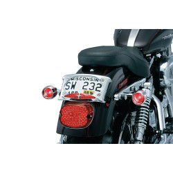 PartzBiz HD KA2109 - Kuryakyn 2109 Chrome Deep Dish Bullet Turn Signal Bezels เลนส์สีแดง Harley PartzBiz HD KA2109 - Kuryakyn 2109 Chrome Deep Dish Bullet Turn Signal Bezels เลนส์สีแดง Harley