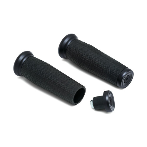 PartzBiz HD: 4412975-Kuryakyn 5949 Satin Black 1" Thresher Open End Grips Universal Fit 0630-2407 06302407 481870