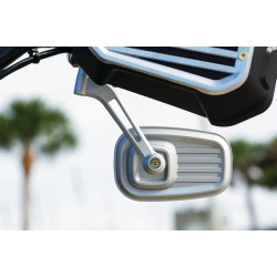 PartzBiz HD KA6654 - Kuryakyn 6654 Silver Dillinger Mirrors 3.5 ” x 5.5 ” Harley Davidson Universal 485181 อะแดปเตอร์ตัวเมียพอดีเรือลาดตระเวนถุงชอปเปอร์แบบกำหนดเองที่ดีที่สุดสำหรับ