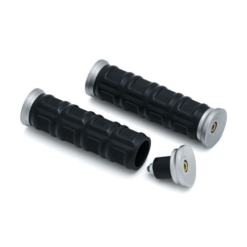 PartzBiz HD: 4412911-Kuryakyn 6678 Silver dILLINGER Grips EPDM Aluminum Universal 1" Handlebars Fit 484248 PartzBiz HD: 4412911-Kuryakyn 6678 Silver dILLINGER Grips EPDM Aluminum Universal 1" Handlebars Fit 484248