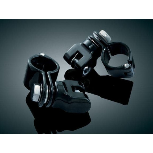 PartzBiz HD: 4412848-Kuryakyn 7572 Gloss Black Peg Mounts w/ 1-1/4" Magnum Quick Clamps & Clevis Harley