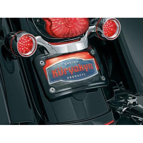 PartzBiz HD: 4412703-Kuryakyn 3149 กรอบป้ายทะเบียนป้ายโค้งสีดำ Harley 06-09 FLHX