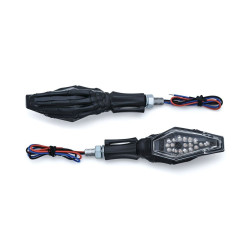 PartzBiz HD KA2527 - สัญญาณไฟเลี้ยวมือโครงกระดูกสีดำ Kuryakyn สำหรับคู่ฮาร์เลย์ / เมตริก | 2527