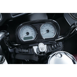 PartzBiz HD KA6928 - Kuryakyn Black Tri Line Stereo Trim & Face Plate Accent Harley Road Glide 15-18 | 6928