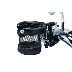 PartzBiz HD KA1738 - Kuryakyn Black Universal Perch Drink Holder with Basket Harley or Metric 1738
