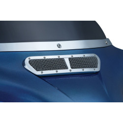 PartzBiz HD KA6511 - Kuryakyn Chrome Mesh Fairing Vent Dash Insert Grill สำหรับ Harley Batwing 14-17 | 6511 PartzBiz HD KA6511 - Kuryakyn Chrome Mesh Fairing Vent Dash Insert Grill สำหรับ Harley Batwing 14-17 | 6511
