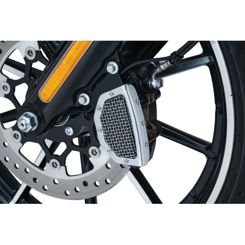 PartzBiz HD: 4412458-ฝาครอบคาลิปเปอร์หน้า Chrome Mesh Kuryakyn สำหรับรุ่น Harley Softail 15-17 | 6542