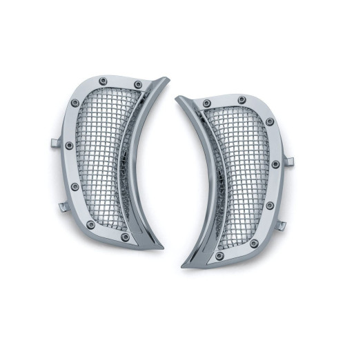 PartzBiz HD: 4412461-Kuryakyn 6518 Chrome Mesh Headlight Vent Accents Harley Road Glide FLTR 15-18 PartzBiz HD: 4412461-Kuryakyn 6518 Chrome Mesh Headlight Vent Accents Harley Road Glide FLTR 15-18