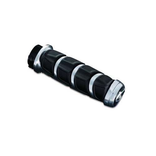 PartzBiz HD: 4412427-Kuryakyn Chrome & Rubber Kinetic Hand Grips Honda Suzuki Metric Models 1" Bars | 6372 PartzBiz HD: 4412427-Kuryakyn Chrome & Rubber Kinetic Hand Grips Honda Suzuki Metric Models 1" Bars | 6372