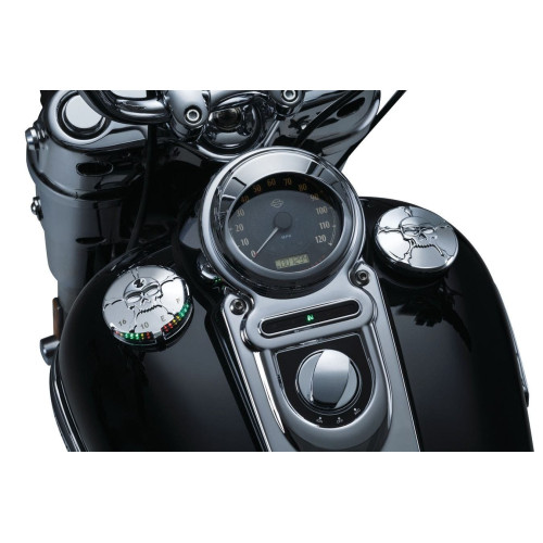 PartzBiz HD: 4412367-Kuryakyn Chrome Zombie LED Fuel & Battery Gauge for Harley 96-16 FL FX XL | 7357 PartzBiz HD: 4412367-Kuryakyn Chrome Zombie LED Fuel & Battery Gauge for Harley 96-16 FL FX XL | 7357