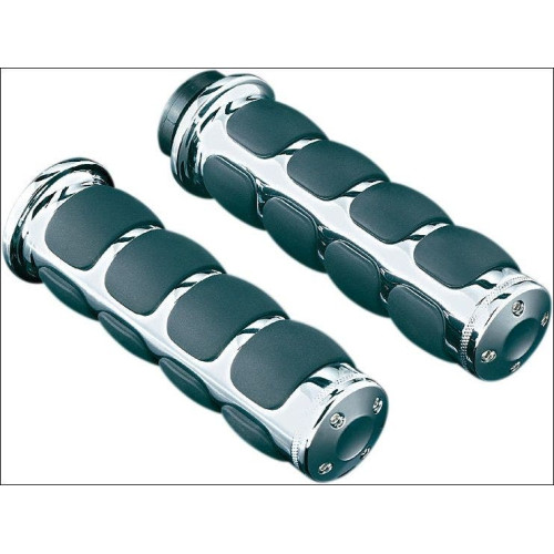 PartzBiz HD: 4412121-Kuryakyn Chrome ISO Hand Grips for Metric Cruisers 1" Bars Honda & Suzuki | 6240 PartzBiz HD: 4412121-Kuryakyn Chrome ISO Hand Grips for Metric Cruisers 1" Bars Honda & Suzuki | 6240