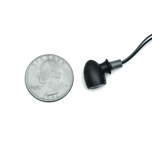 PartzBiz HD: 4412108-Kuryakyn Kellermann 2575 Satin Black Bullet Atto Red Rear Turn Signal LED Harley & Metric 