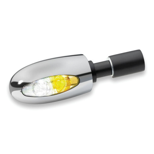 PartzBiz HD: 4412109-Kuryakyn Kellermann BL 1000 2556 Chrome Amber LED Bar End Turn Signal Harley & Metric