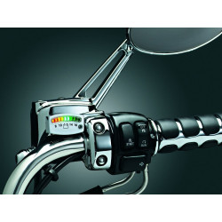 PartzBiz HD ka4219 - Kuryakyn Chrome LED 12v Battery Gauge for Harley or Metric Models 4219