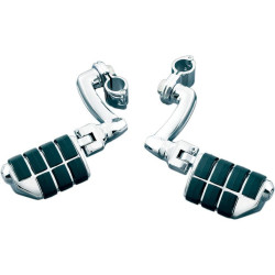 PartzBiz HD KA4574 - Kuryakyn Chrome Longhorn Offset Dually Highway ISO หมุด 1-1/2” แถบป้องกันเครื่องยนต์ | 4574