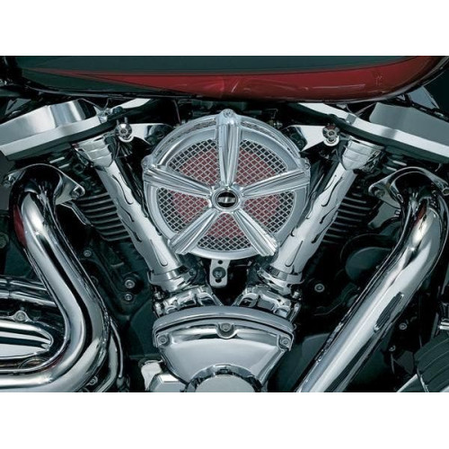PartzBiz HD: 4412050-Kuryakyn Chrome Mach 2 เครื่องฟอกอากาศสำหรับ Honda Fury & VT1300 | 9506
