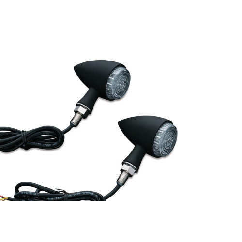 PartzBiz HD: 4412018-ไฟเลี้ยวหลังสไตล์ตอร์ปิโดสีดำด้าน Kuryakyn LED