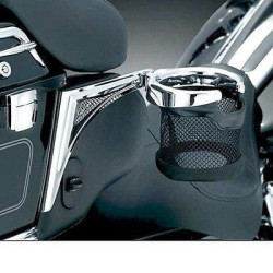 PartzBiz HD KA1692 - Kuryakyn Chrome ผู้โดยสารเครื่องดื่มผู้ถือตะกร้าสำหรับ Harley 1692 Flhtk Flhtcutg - 1692