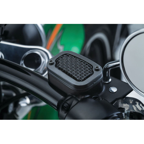 PartzBiz HD: 4411930-Kuryakyn Satin Black Mesh Brake Master Cylinder Cover for Harley 15-17 Softail | 6537