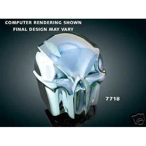 PartzBiz HD: 4411910-Kuryakyn 7718 ฝาครอบแตร Chrome Skull Horn Cover Harley Cow Bell Horn Cover 92-18