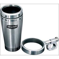 PartzBiz HD KA1464 - Kuryakyn Universal 1" Handlebar Mounted Drink Holder with Stainless Steel Mug | 1464 PartzBiz HD KA1464 - Kuryakyn Universal 1" Handlebar Mounted Drink Holder with Stainless Steel Mug | 1464