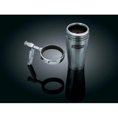 PartzBiz HD: 4411795-Kuryakyn Universal Perch Drink Holder with Stainless Steel Mug | 1463 PartzBiz HD: 4411795-Kuryakyn Universal Perch Drink Holder with Stainless Steel Mug | 1463