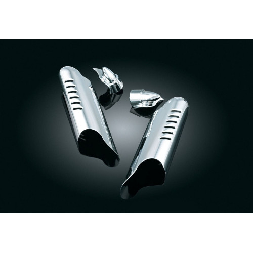 PartzBiz HD: 4411750-Kuryakyn Chrome Lower Fork Leg Deflector Shields for Harley 00-13 Models | 7768 PartzBiz HD: 4411750-Kuryakyn Chrome Lower Fork Leg Deflector Shields for Harley 00-13 Models | 7768