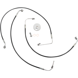 PartzBiz HD DS17416247 - La Choppers Black Stainless Brake Line Kit 18-20 Apes Harley ABS Softail 18-Up