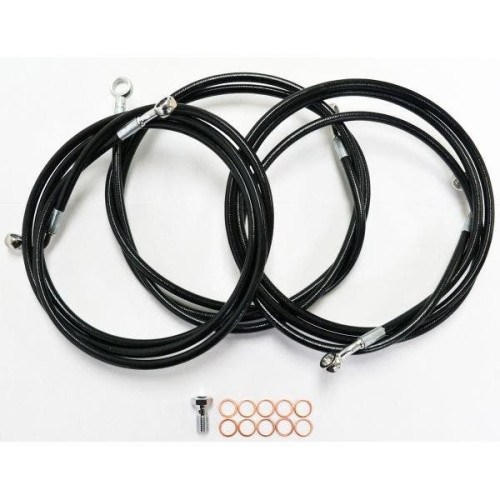 PartzBiz HD: 4411651-La Choppers Black Vinyl Stainless Brake Line Kit for Harley Touring Models 14 - 18"-20" PartzBiz HD: 4411651-La Choppers Black Vinyl Stainless Brake Line Kit for Harley Touring Models 14 - 18"-20"