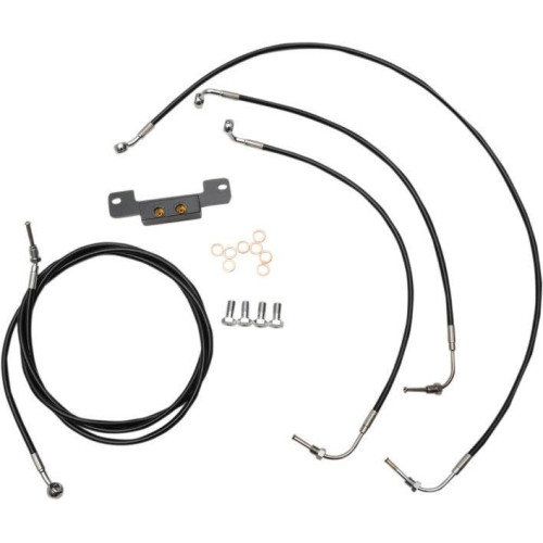 PartzBiz HD: 4411618-LA Choppers Cable Brake Line Kit Standard Mini Apes Black No ABS Harley M8 17-Up