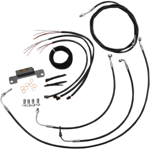 PartzBiz HD: 4411620-LA Choppers Cable & Wire Kit 15-17 Ape Hangers Black No ABS Harley M8 17-Up