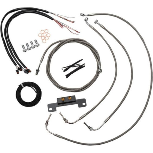 PartzBiz HD: 4411622-LA Choppers Cable & Wire Kit 15-17 Ape Hangers Stainless No ABS Harley M8 17-Up