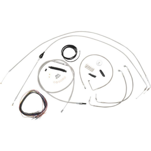 PartzBiz HD: 4411440-La Choppers Complete Stainless Cable Line 12"-14" Kit Harley 07 FLHT/ FLHX | LA-8005KT2B-13