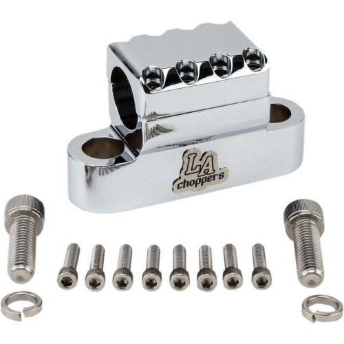 PartzBiz HD: 4411320-LA Choppers LA-7335-XXC Chrome Kage Fighter 1-1/4" Handlebar 3-1/2" Riser Clamps Custom Chopper Motorcycle Bike Universal Harley Davidson Metric Indian Upgrade Replacement Handle Bar Mount Block Clamp 0603-0822 06030822