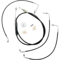 PartzBiz HD DS06100449 - LA Choppers LA-8010KT-13B Black Braided Vinyl Brake Clutch Line Kit 08-13 FLH/T bagger Electra Glide; Street Glide; Road Glide; Road King; Tri Glide Ultra