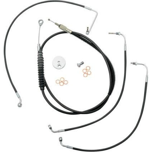 PartzBiz HD: 4411301-LA Choppers LA-8010KT-13B Black Braided Vinyl Brake Clutch Line Kit 08-13 FLH/T bagger Electra Glide; Street Glide; Road Glide; Road King; Tri Glide Ultra