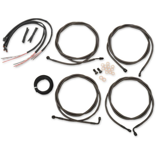 PartzBiz HD: 4411268-LA Choppers Midnight Black Complete 18"-20" Extended Cable Kit ABS FLHT/X 17 | LA-8054KT2-19M PartzBiz HD: 4411268-LA Choppers Midnight Black Complete 18"-20" Extended Cable Kit ABS FLHT/X 17 | LA-8054KT2-19M