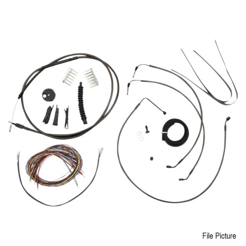 PartzBiz HD: 4411275-La Choppers Midnight Complete Cable Brake Line Kit Mini Apes Harley Softail 18-Up