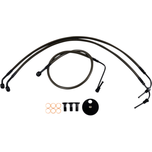 PartzBiz HD: 4411279-La Choppers Black Stainless Brake Line Kit Mini Apes Harley ABS Softail 18-Up PartzBiz HD: 4411279-La Choppers Black Stainless Brake Line Kit Mini Apes Harley ABS Softail 18-Up