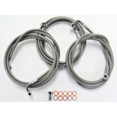 PartzBiz HD: 4411237-ชุดสายเบรคสแตนเลส La Choppers สำหรับ Harley Touring รุ่น 14 - 18 ”-20 ” PartzBiz HD: 4411237-ชุดสายเบรคสแตนเลส La Choppers สำหรับ Harley Touring รุ่น 14 - 18 ”-20 ”