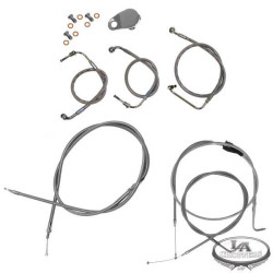 PartzBiz HD LA-SS-FLHR-96-07 - La Choppers Stock and Extended Stainless Cable Kits for Harley Davidson 96-07 Road King and Road Glide | 
