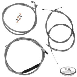 PartzBiz HD LA-SS-FX-06-12-FXDBI - La Choppers Stock and Extended Stainless Cable Kits for Harley Davidson Street Bob 06-13 FXDBI | 