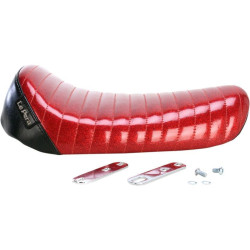 PartzBiz HD LPL-006RMFPT - Le Pera L-006RMFPT Red Metalflake Bare Bones Driver Solo Seat Harley XL 82-03 | L-006RMFPT