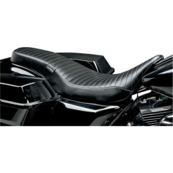 PartzBiz HD LPLK-079PT - Le Pera Pleated Black Vinyl Cobra เบาะยาวเต็มตัวสำหรับ Harley Touring 08-15 | เลอ เปอร่า